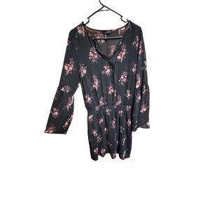 White House Black Market Floral Print Long Sleeve Romper Dress Size‎ M